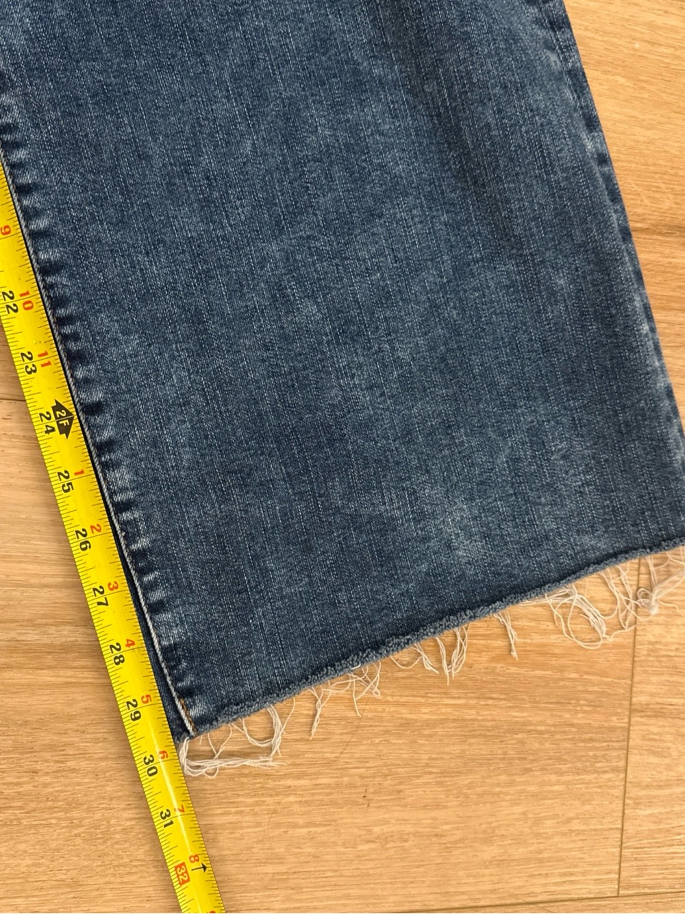 Frame Le Slim Palazzo Jeans Womens 30 Blue Denim Raw Hem - Canals Raw After - Picture 14 of 16